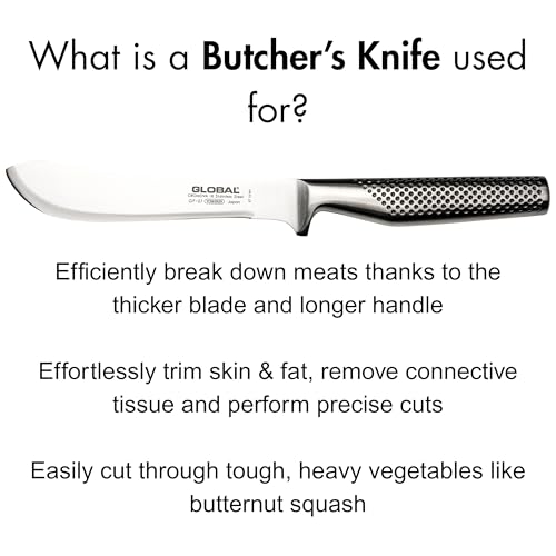 GLOBAL سكين جزار ثقيلة الوزن مقاس 7 بوصات من جلوبال - فولاذ مقاوم للصدأ ياباني، حافة حادة كالشفرات، مصنوعة في اليابان، GF-27 - Image 4