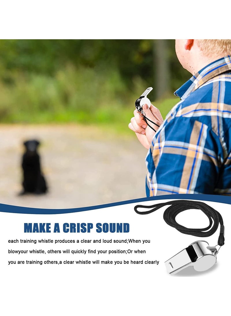 Cuken 3 PCS Whistle, Stainless Steel Sports Whistle with Lanyard for Coaches Referees Emergency Outdoor Sports (Silver) - Image 5