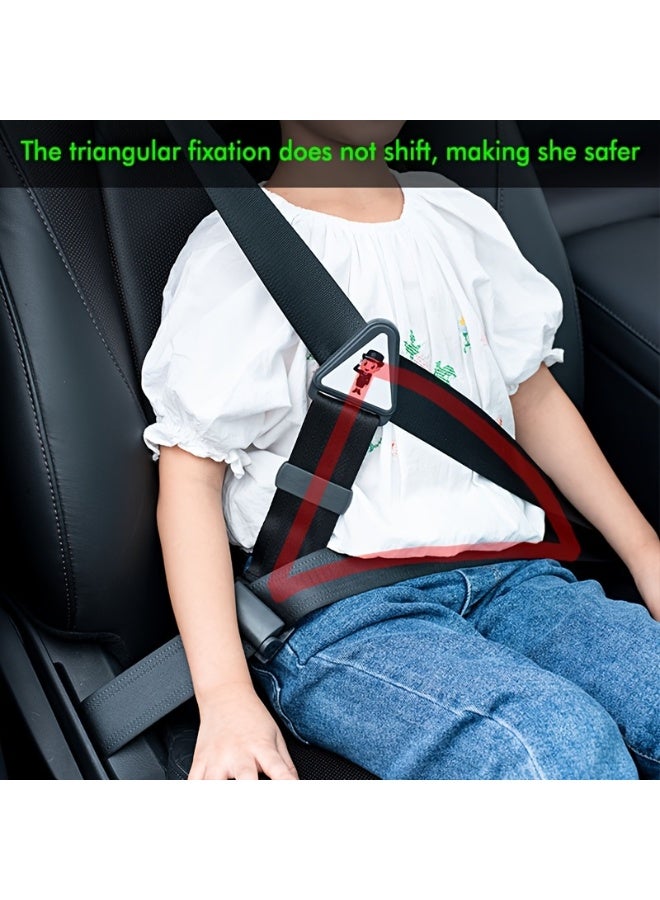 insular Seat Belt Adjuster for Kids, Anti-Choke Car Seat Belt Clip with Triangle Stable Dual Fixed Design, Adjustable Velcro Shoulder Positioner for 3-15 Years, Universal Fit Any Seat Any Car (30cm) - Image 3