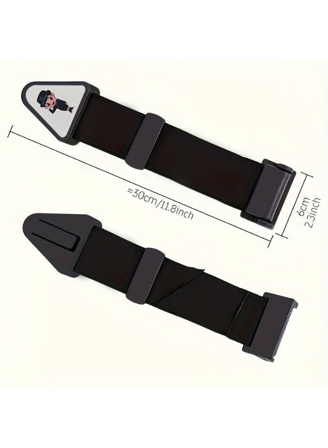 insular Seat Belt Adjuster for Kids, Anti-Choke Car Seat Belt Clip with Triangle Stable Dual Fixed Design, Adjustable Velcro Shoulder Positioner for 3-15 Years, Universal Fit Any Seat Any Car (30cm) - Image 2