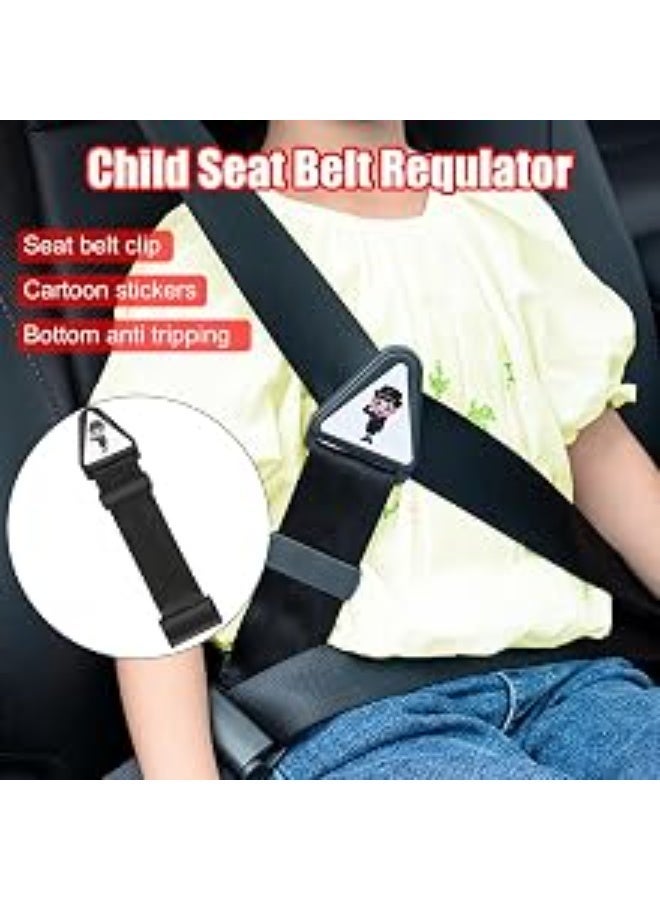 insular Seat Belt Adjuster for Kids, Anti-Choke Car Seat Belt Clip with Triangle Stable Dual Fixed Design, Adjustable Velcro Shoulder Positioner for 3-15 Years, Universal Fit Any Seat Any Car (30cm) - Image 5
