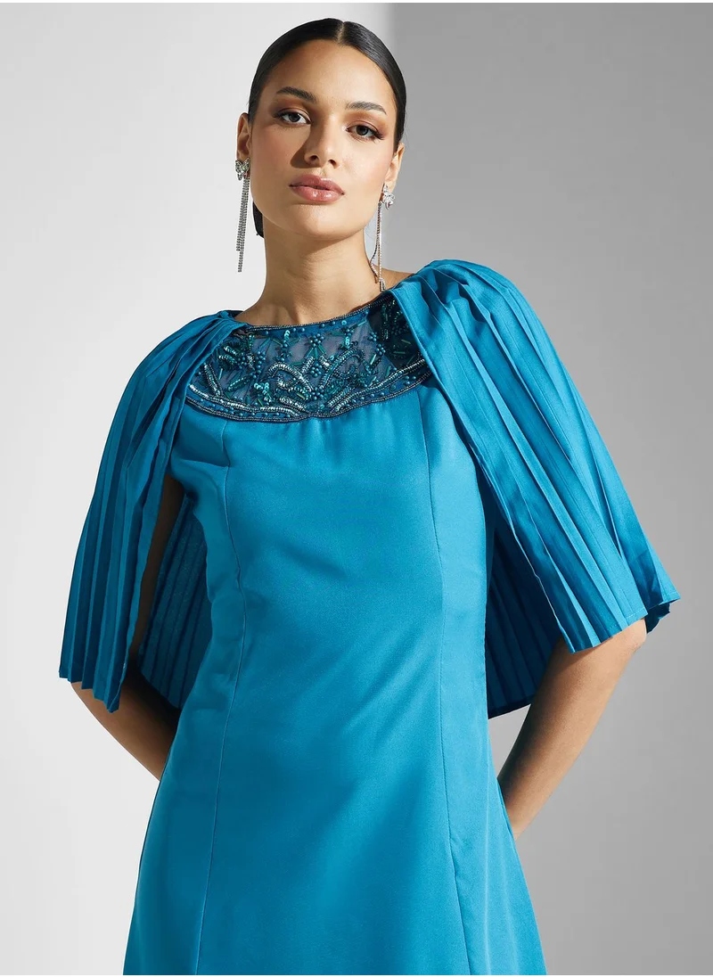 Namshi x Pleated Sleeve Detail Dress