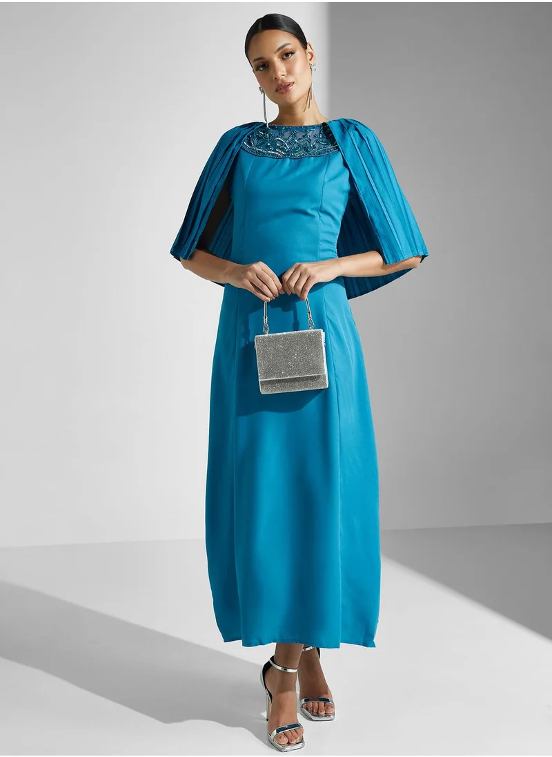 Namshi x Pleated Sleeve Detail Dress