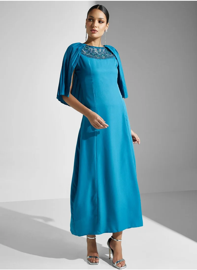 Namshi x Pleated Sleeve Detail Dress