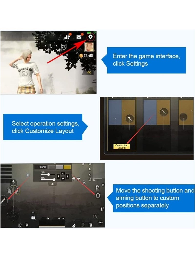 GIFT Trigger for Tablet Auto High Frequency Tap Mobile Game Controller for iPad Tablet Smartphones Gamepad with L1R1 Aim Trigger Game Shooter for Knives Out Rules of Survival - Image 4