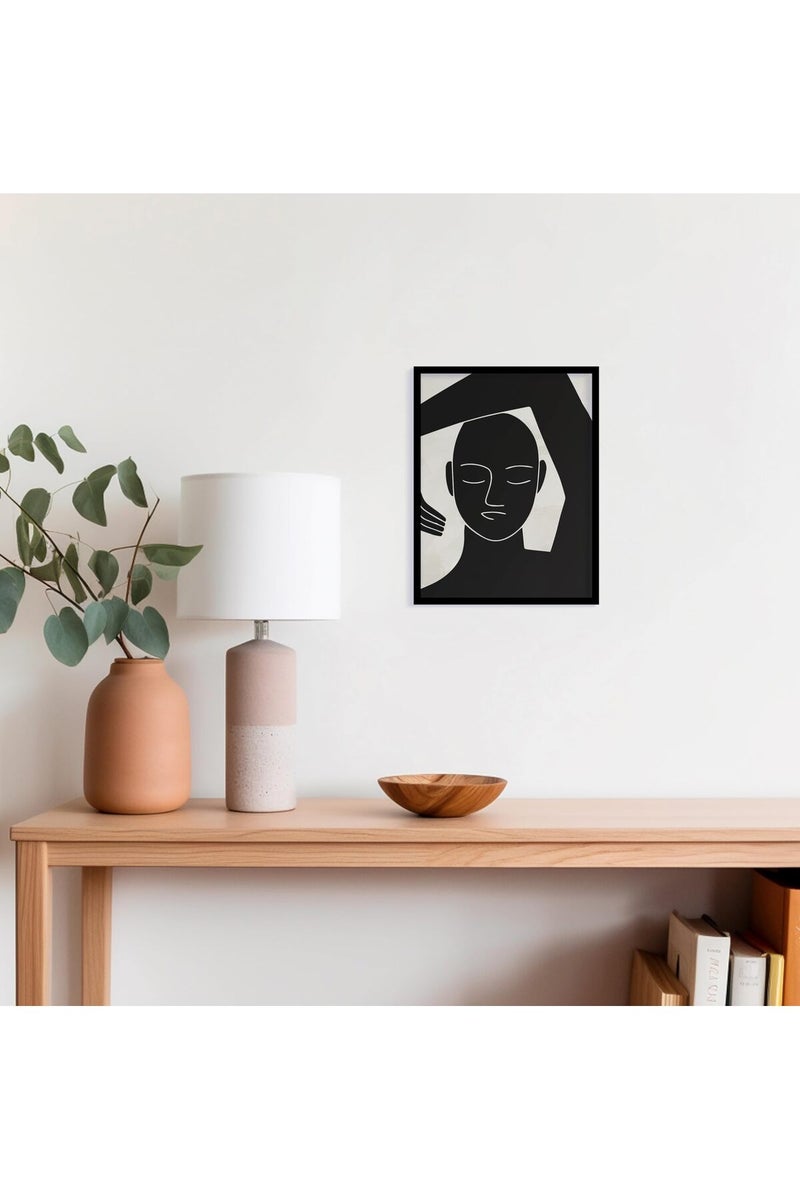QUOTE - UNQUOTE ART Framed Abstract Poster Print - Horizon - Boho Painting for Living Room - Home Décor - Minimalist Wall Art for Bedroom - 34x44cm - Black Frame - Image 1