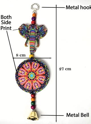 Wooden MDF Blue Evil Eye Wall Hanging Ornament Lucky Hand hanging Decoration multicolor for Home and Office Entrance, wind chime Decorative 06 - view 2
