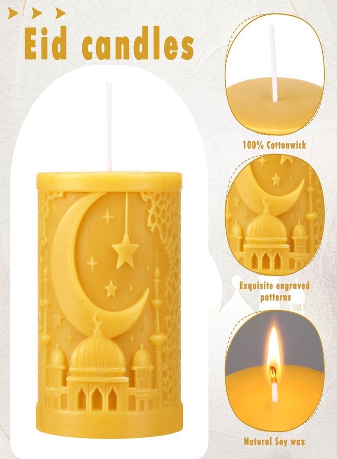 Conelist 5 Pcs Eid Mubarak Scented Soy Candle Golden Ramadan Islamic Muslim Home Decor Eid Church-Shaped Candles Gift for Islamic Festival Wedding Party Favor Home Decor - Image 3