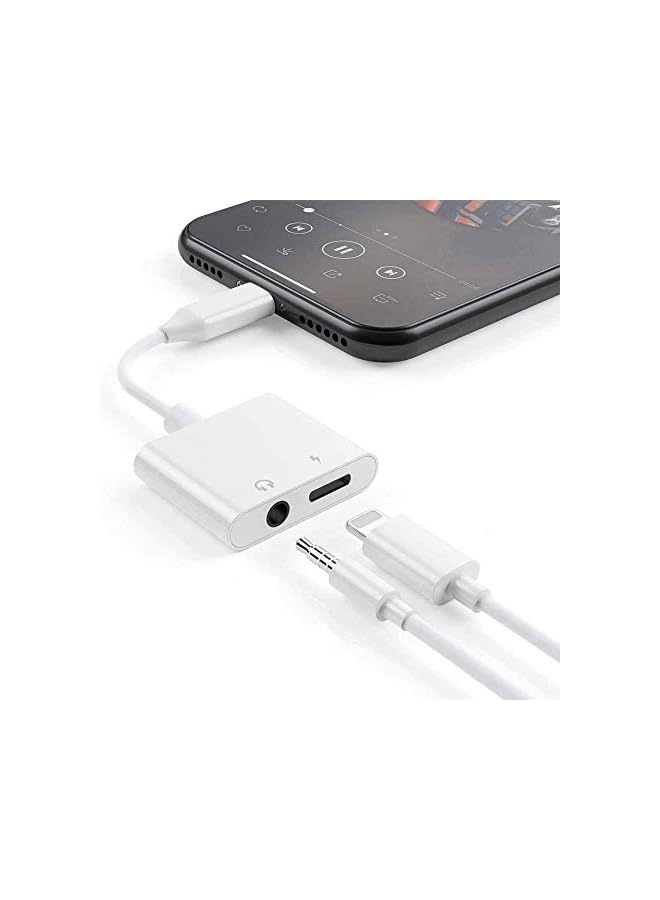 esbeecables Headphones Adapter, Apple MFi Certified 2 in 1 Lightning to 3.5 mm Headphone Jack Adapter Dual Ports Dongle Charger Jack & AUX Audio 3.5mm Earphone Accessory for iPhone 12/11/X/XS/XR/8/7/SE - Image 2