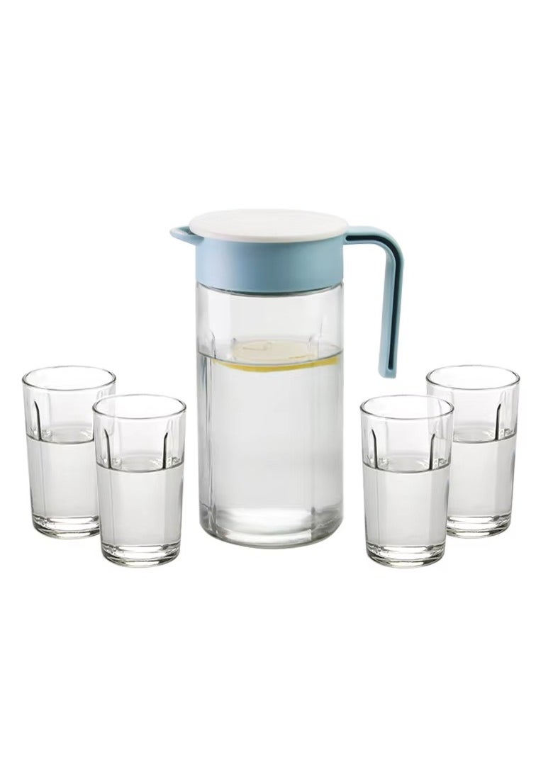 Cuisine Art Cuisine Art Glassware Set with Jug, Transparent (1.2 Liter Jug with Glass 200ml, 5 Pieces)  - Image 1