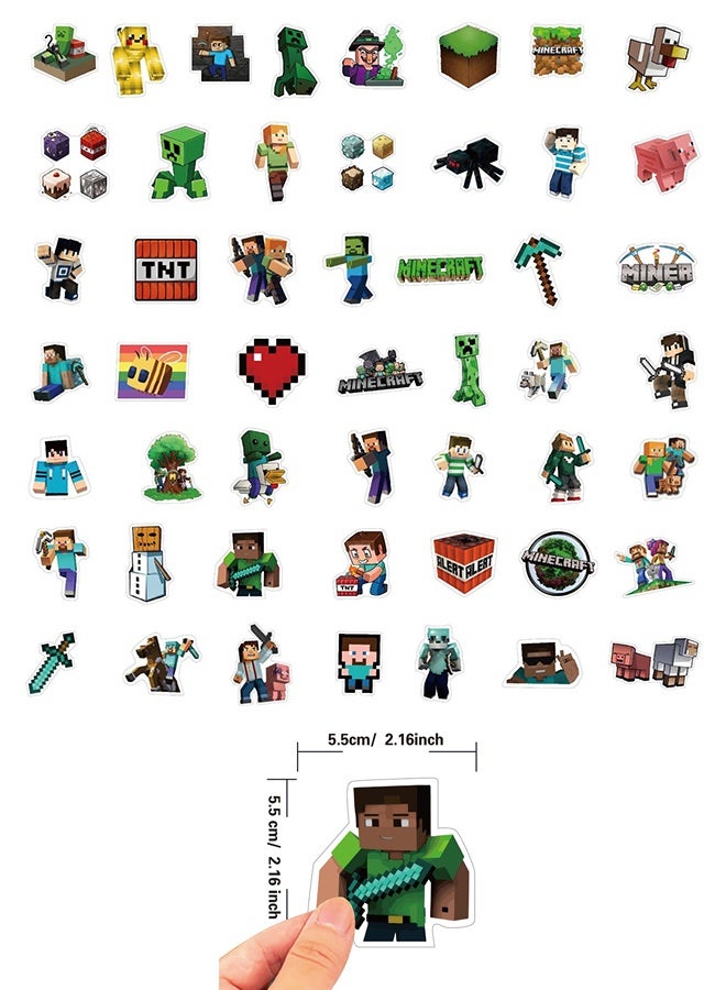 MINECRAFT 50 Pieces Minecraft Stickers Decals Set for Kids Adults, Waterproof Pixel Miner Crafting Gaming Stickers for Kid Game Reward,Water Bottles, Laptop Decor,Video Game Themed Party Favor Supplies - Image 2