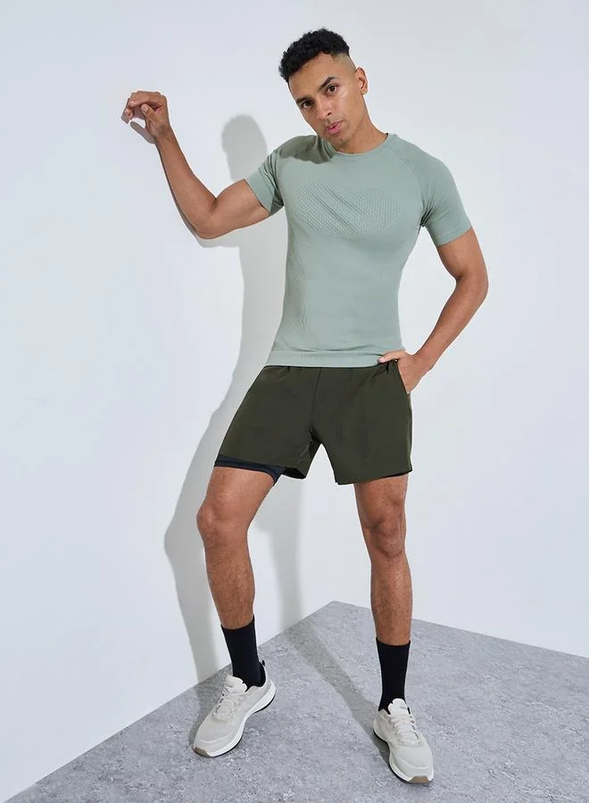 ستايلي اكتيف Men Olive Raglan Sleeve Body Shapewear