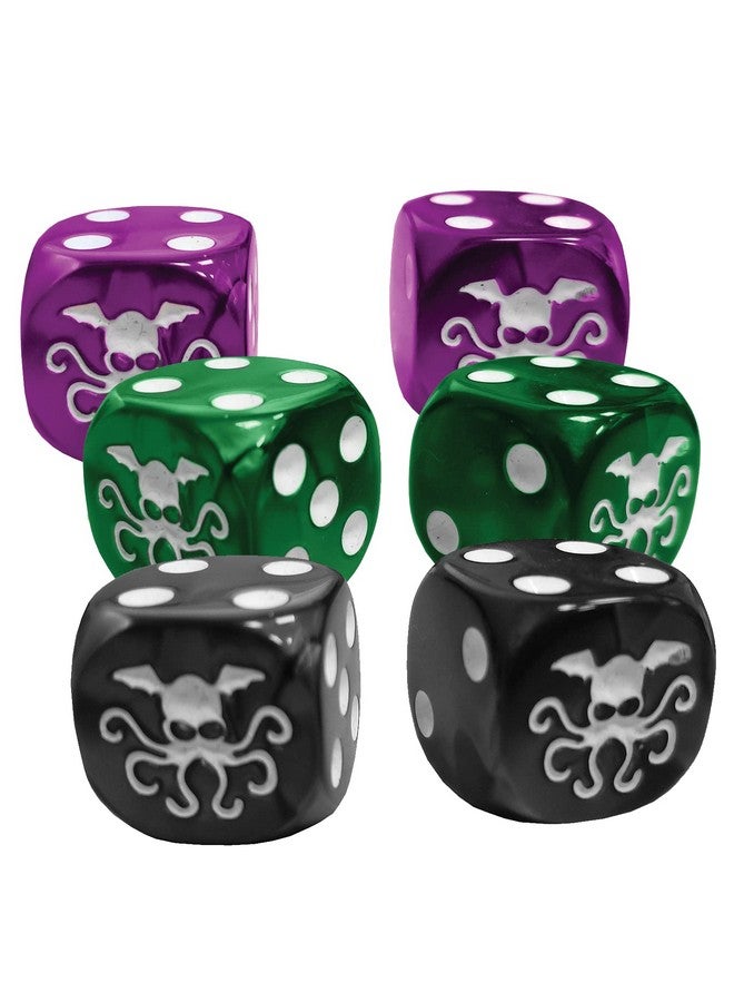 STEVE JACKSON GAMES Cthulhu d6 Dice Set | 6 Pcs | 19mm Six-Sided | Pearlized Dice | Tabletop Roleplaying Games | RPG | from Steve Jackson Games - Image 2