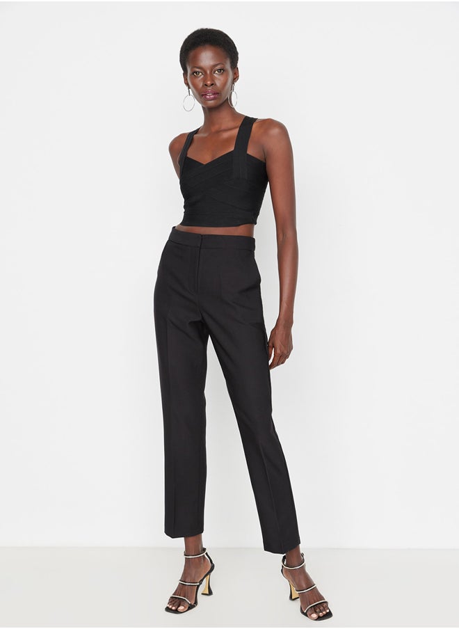 trendyol Black Slim Leg Woven Trousers TPRAW23PL00000  - Image 3