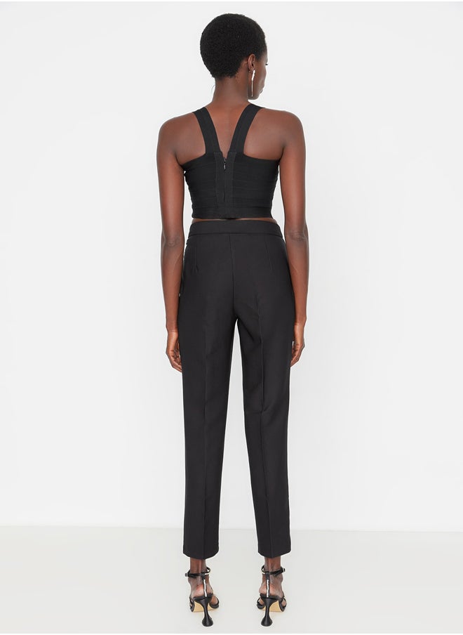 trendyol Black Slim Leg Woven Trousers TPRAW23PL00000  - Image 5