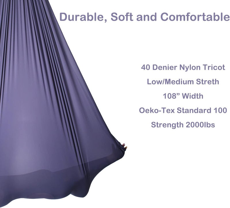 Flife Aerial Silk Yoga Hammock & Swing for yoga Inversion,Strength training,starter hardware kit - Image 2