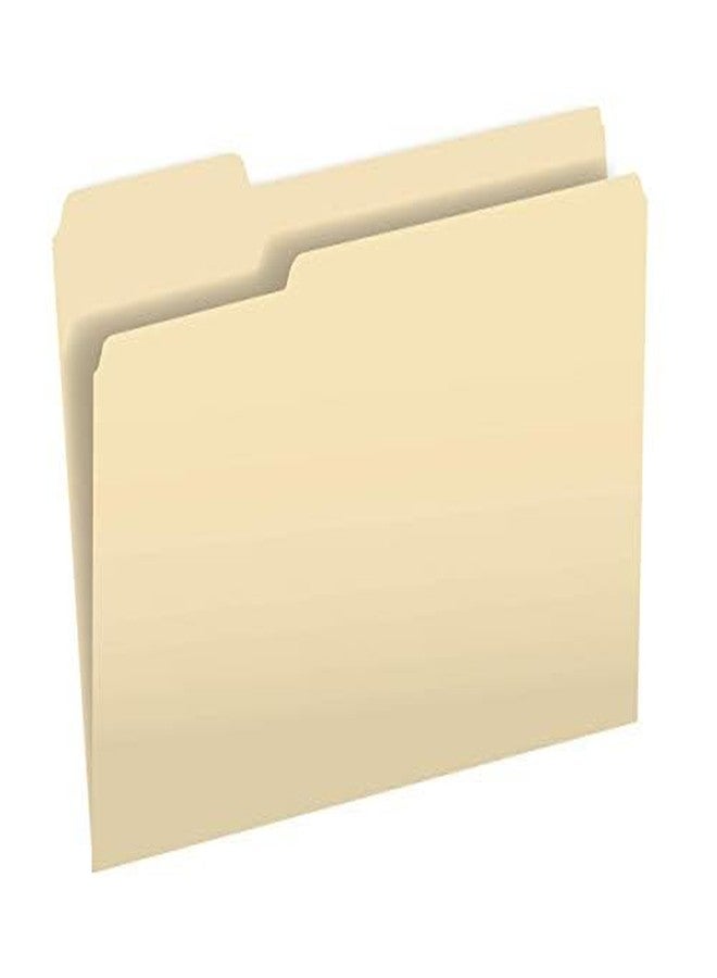 The File King 1/3 Cut File Folders Letter Size - 100 Pack | Manilla Folders 8.5 x 11 | Assorted 3 Tabs | Heavy Duty 11-Point Fiber | Made in USA | Undercut Front for Easy Labeling & Organization - Image 1