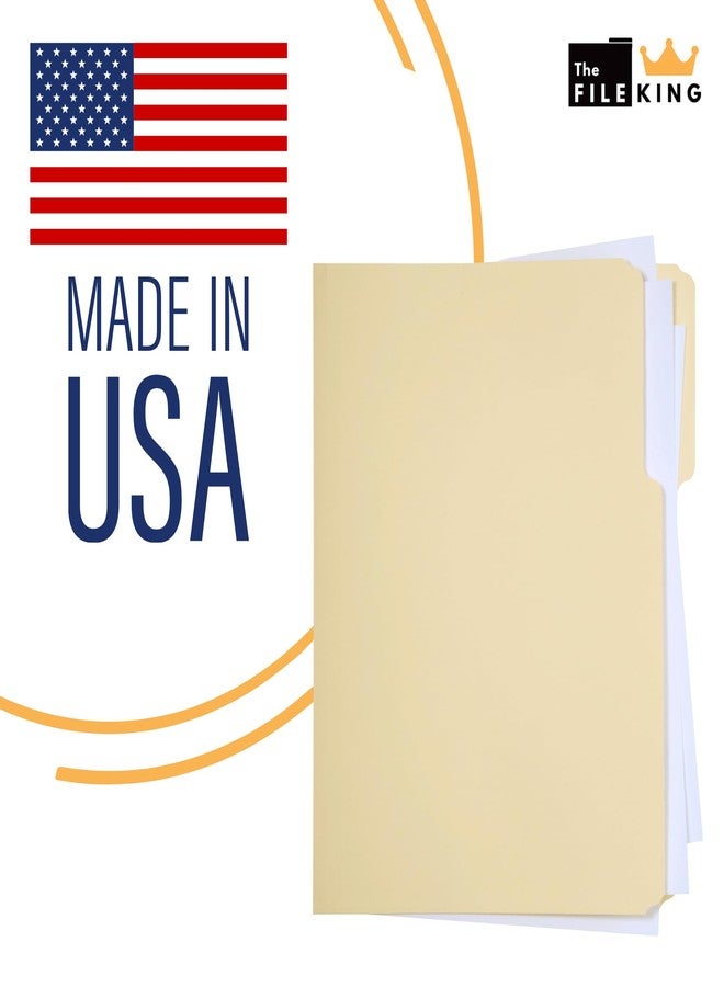The File King 1/3 Cut File Folders Letter Size - 100 Pack | Manilla Folders 8.5 x 11 | Assorted 3 Tabs | Heavy Duty 11-Point Fiber | Made in USA | Undercut Front for Easy Labeling & Organization - Image 5