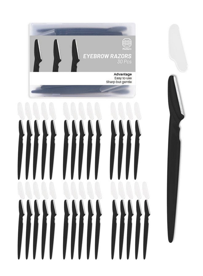 MoHern Laning Tool For Face, 30 Pcs Dermaplane Razor For Face, Multipurpose Face Razors For Women And Men By Mohern, Black - Image 1