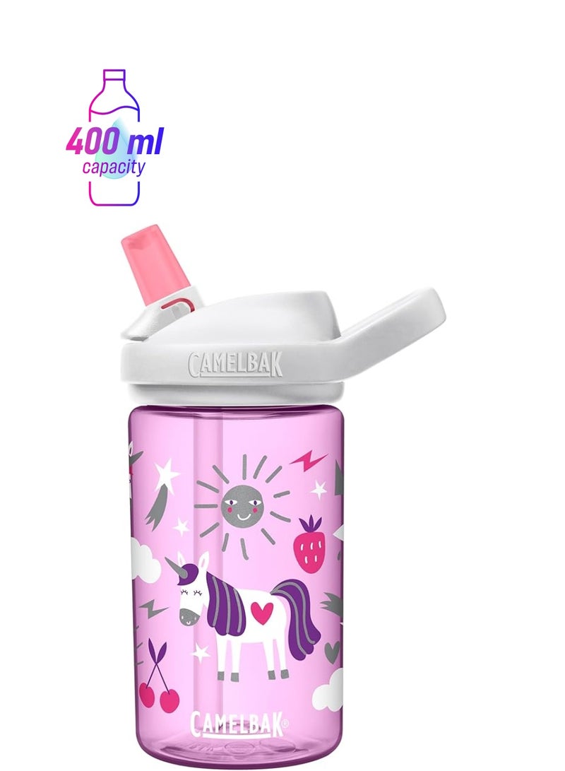 CAMELBAK Eddy Plus 14 Oz Kids Water Bottle With Tritan Renew Straw Top Leak Proof When Closed Unicorn Party - Image 1