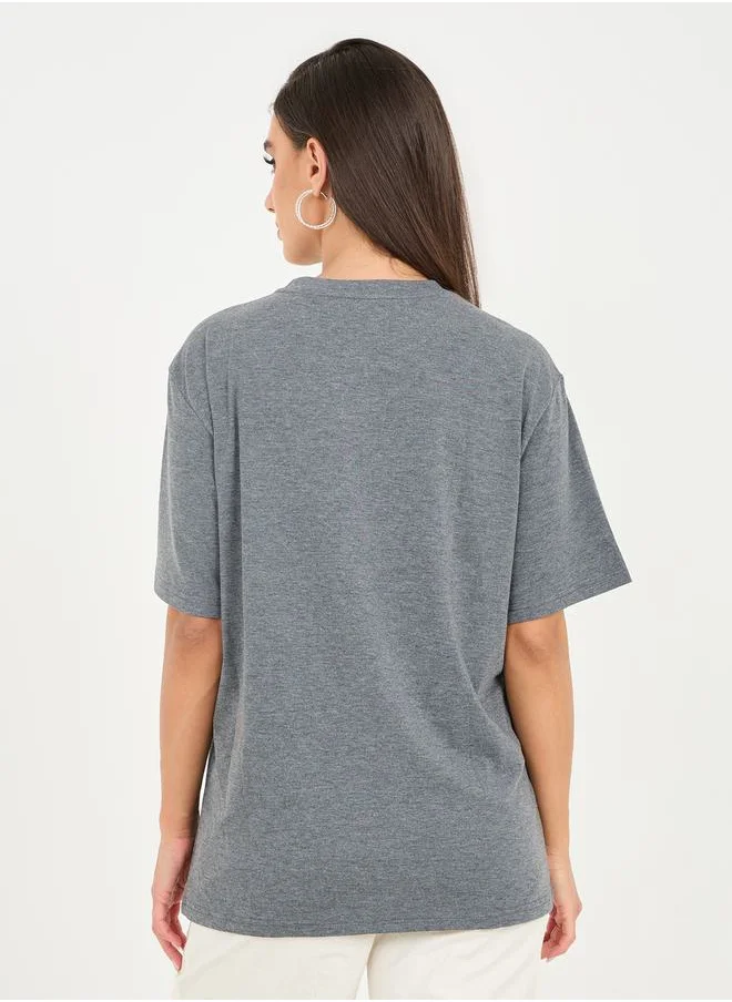 Styli Oversized Florida Embellished T-shirt