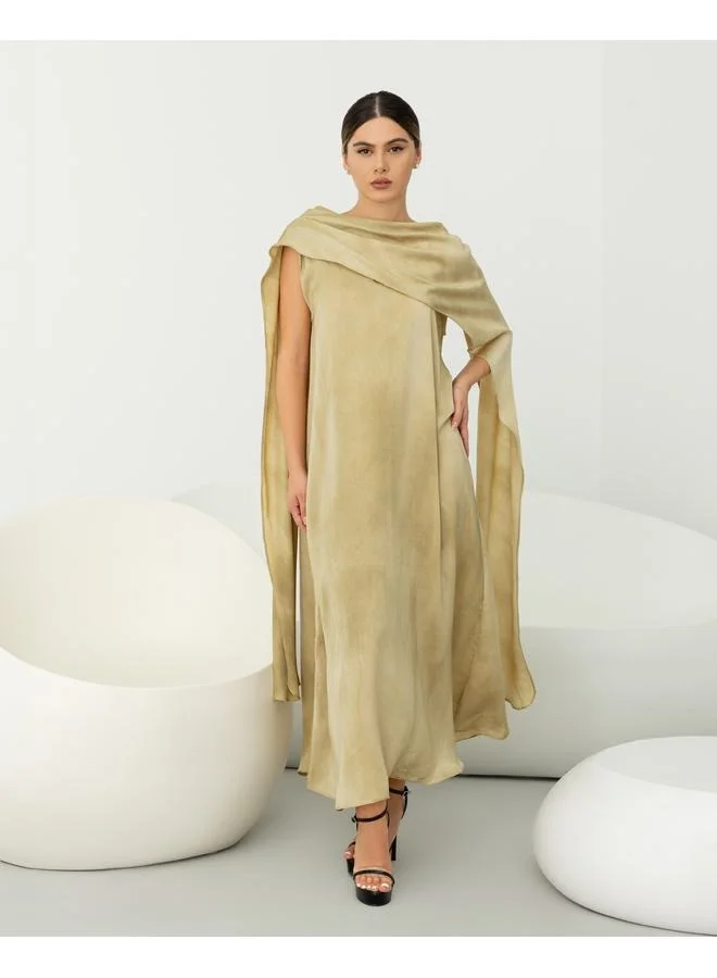 ELVA Silk cape dress