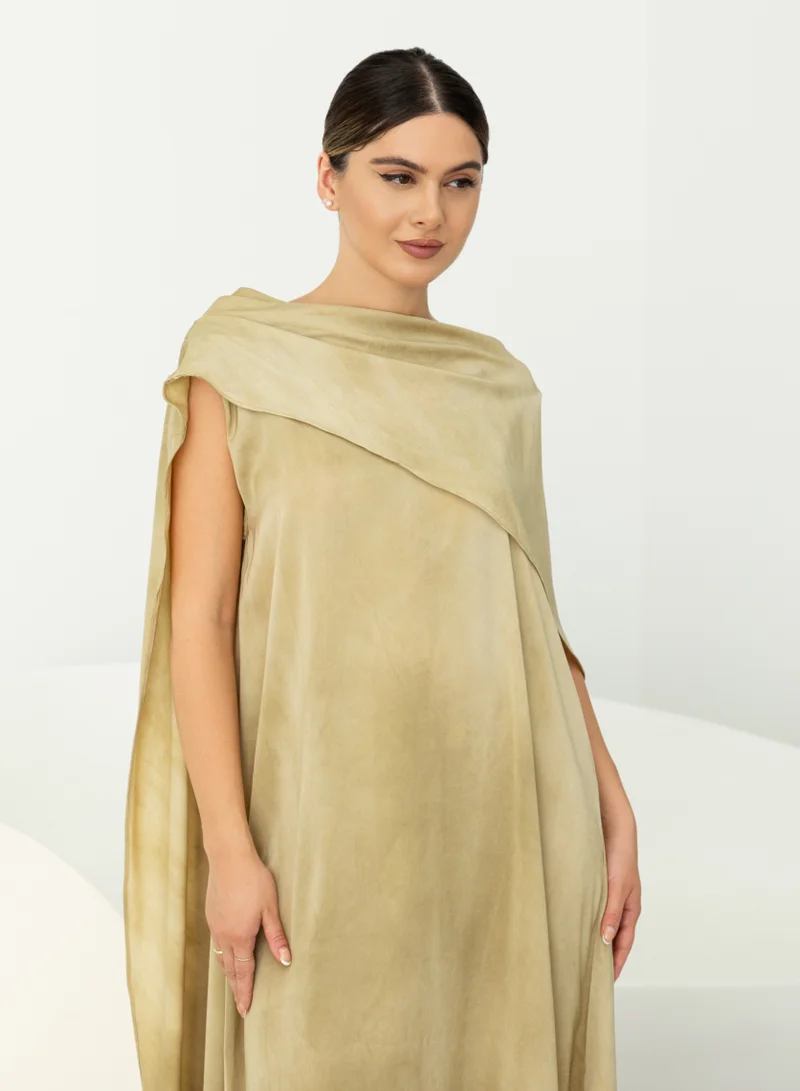 ELVA Silk cape dress
