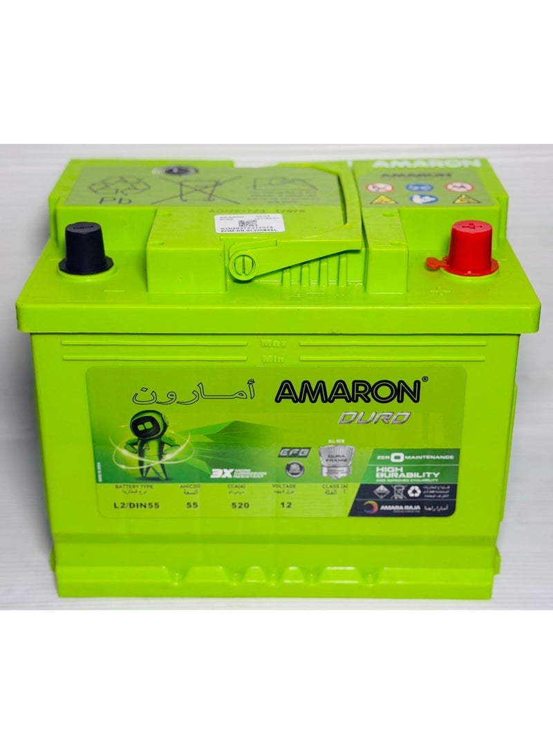 Amaron Car Battery 12V 55Ah 55559/DIN55L-MF - Image 4
