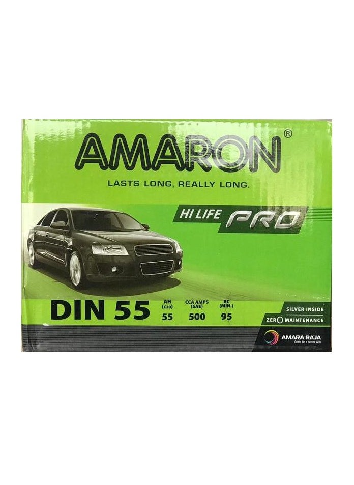 Amaron - Car Battery 12V 55Ah DIN55L-MF - Image 1