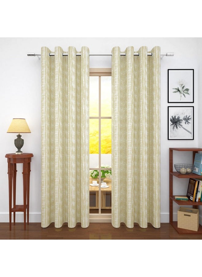 Story@Home Story@Home Room Darkening Door Curtains 7 Feet Set of 1 | Stripes Design Door Curtain | Thermal Insulated Curtains | Curtains for Living Room | (116 x 215 cm, Cream) | Perfect for Home Decor  - Image 2