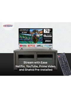 جينيرال جولد تلفزيون ذكي من General Gold بقياس 75 بوصة، بدقة 4K UHD، بنظام WebOS Hub، تصميم بدون إطار، تحكّم صوتي، بلوتوث، ويدعم Netflix وYouTube وPrime Video  - Image 3