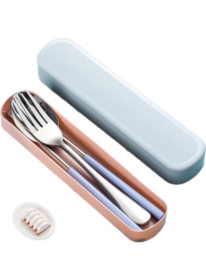 GRASEY Stainless Steel Chopsticks, Single-Person Set, Student Travel Chopsticks, Spoon, Fork, Box, Portable Cutlery Set, Four Pieces, Gy7501 - Image 1