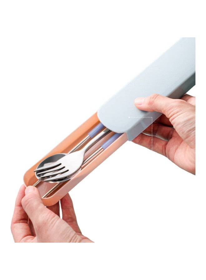 GRASEY Stainless Steel Chopsticks, Single-Person Set, Student Travel Chopsticks, Spoon, Fork, Box, Portable Cutlery Set, Four Pieces, Gy7501 - Image 3