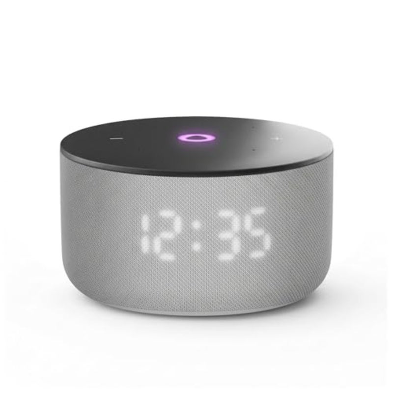 Yango Smart Speaker, AI Buddy, Arabic and English, 12W Sound, LED Display, Compact Speaker for Dorm Room and Small Apartment, Grey - Image 1