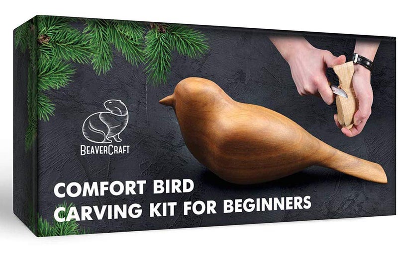 BeaverCraft مجموعة نحت الخشب من BeaverCraft طائر الراحة مجموعات DIY للبالغين هوايات مجموعة سكاكين النحت للمبتدئين والأطفال مجموعة أدوات الحرف اليدوية لنحت الخشب - Image 1