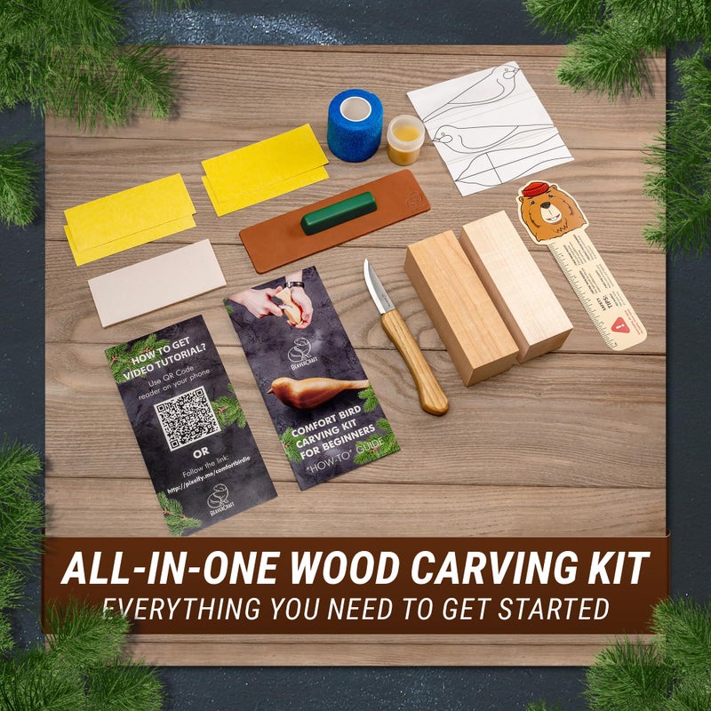 BeaverCraft مجموعة نحت الخشب من BeaverCraft طائر الراحة مجموعات DIY للبالغين هوايات مجموعة سكاكين النحت للمبتدئين والأطفال مجموعة أدوات الحرف اليدوية لنحت الخشب - Image 2