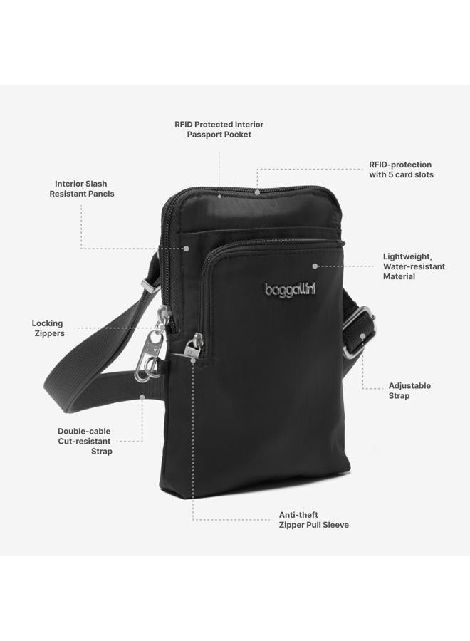 Baggallini Women's Anti-Theft Activity Crossbody Bag Cross Body, One Size, Black, One Size - Image 4
