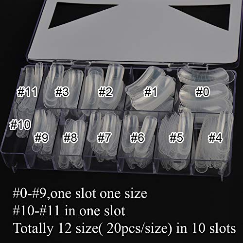 Liffly 240PCS Dual Forms Nail Mold for Poly gel UV Gel 12 Size With Scale - Image 5
