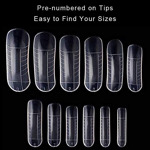 Liffly 240PCS Dual Forms Nail Mold for Poly gel UV Gel 12 Size With Scale - Image 4