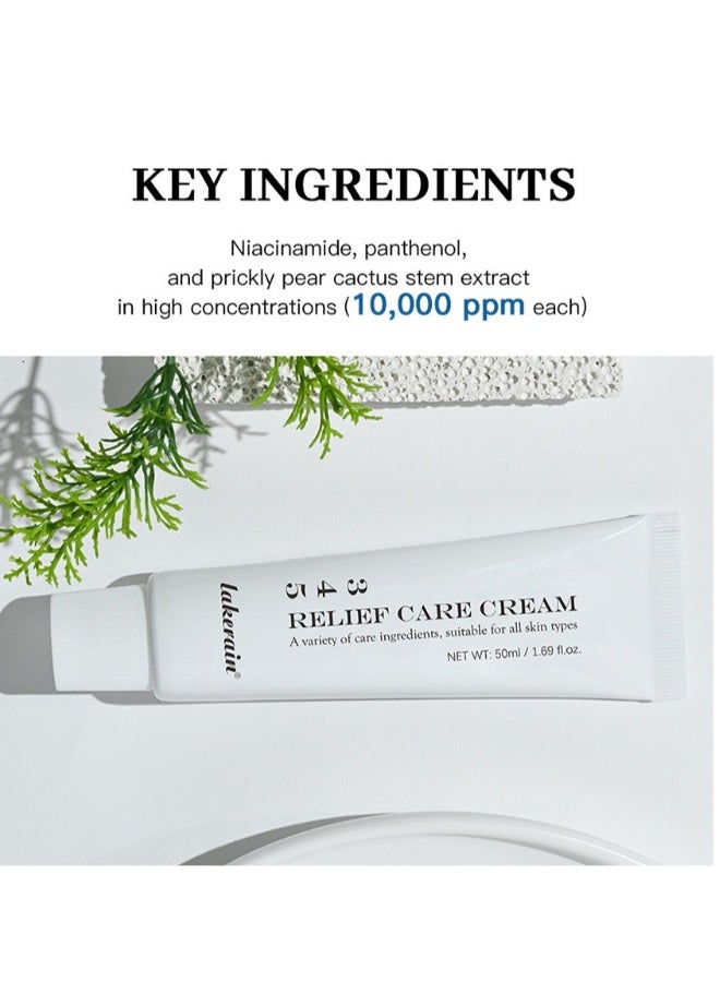 lakerain 345 Relief Care Cream, 345 Intensive Repair Cream, Soothing Moisturizer Barrier Cream for Face, Facial Cream Skin Care for Dry & Sensitive Skin- Lasting Hydration & Barrier Repair 50ml - Image 5