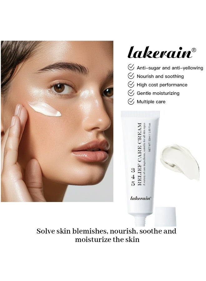 lakerain 345 Relief Care Cream, 345 Intensive Repair Cream, Soothing Moisturizer Barrier Cream for Face, Facial Cream Skin Care for Dry & Sensitive Skin- Lasting Hydration & Barrier Repair 50ml - Image 3