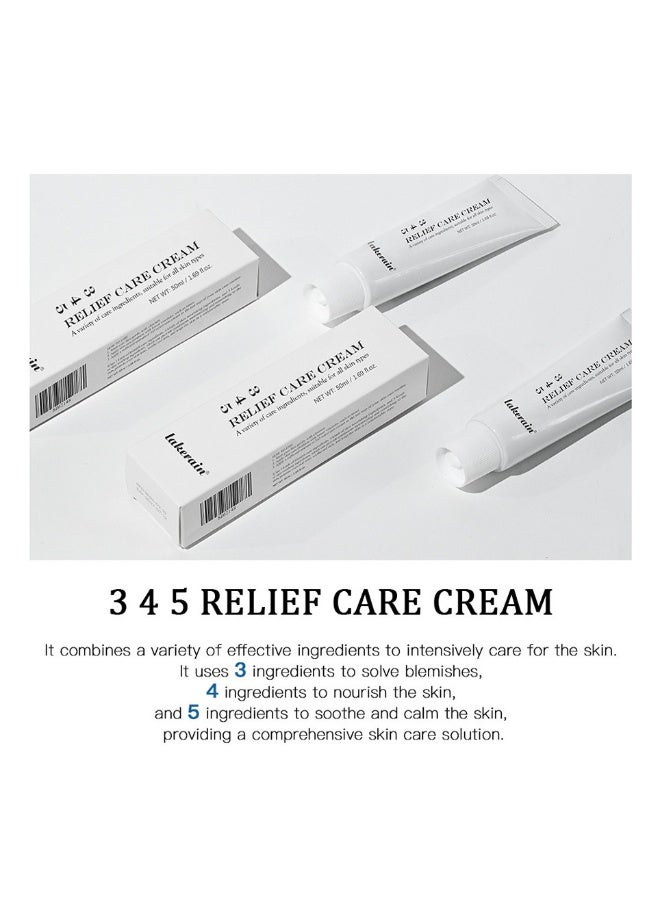lakerain 345 Relief Care Cream, 345 Intensive Repair Cream, Soothing Moisturizer Barrier Cream for Face, Facial Cream Skin Care for Dry & Sensitive Skin- Lasting Hydration & Barrier Repair 50ml - Image 4