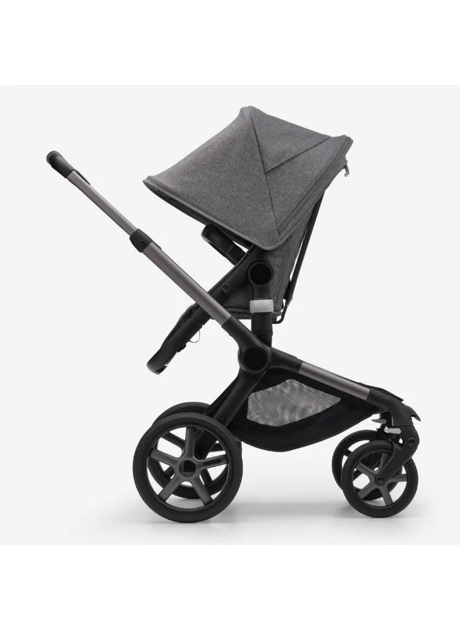 Bugaboo Fox 5 All - Terrain Stroller, 2 - In - 1 Baby Stroller With Full Suspension, Easy Fold, Spacious Bassinet, Extendable Toddler Seat, One - Handed Maneuver Ability ( Grey Melange)