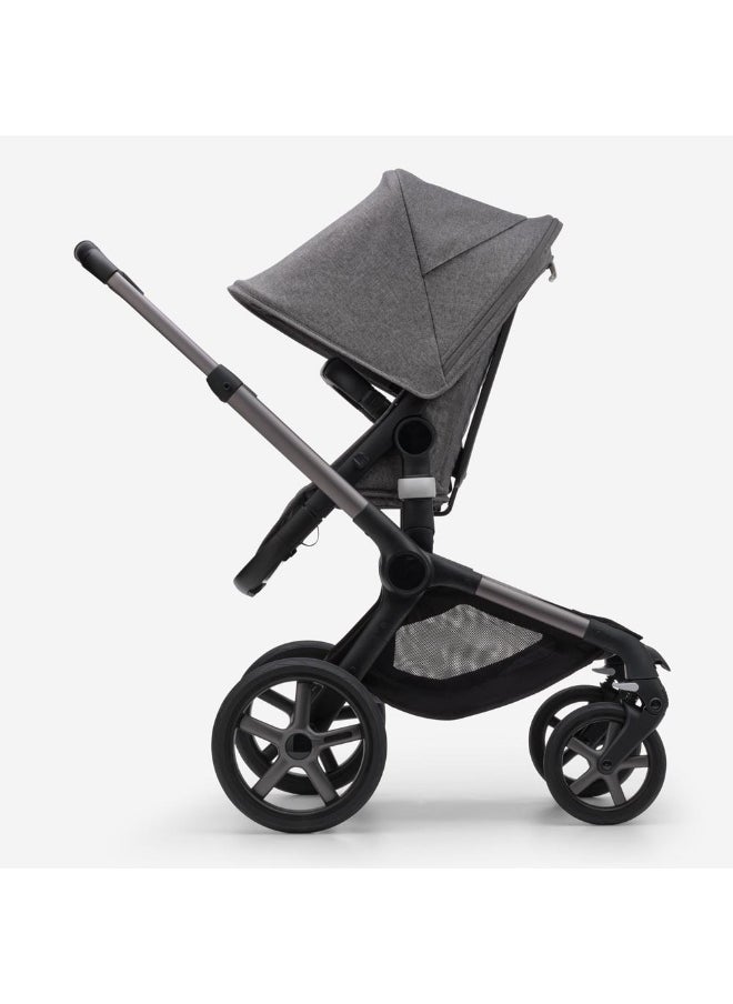 Bugaboo - Fox 5 All - Terrain Stroller, 2 - In - 1 Baby Stroller With Full Suspension, Easy Fold, Spacious Bassinet, Extendable Toddler Seat, One - Handed Maneuver Ability ( Grey Melange) - Image 1