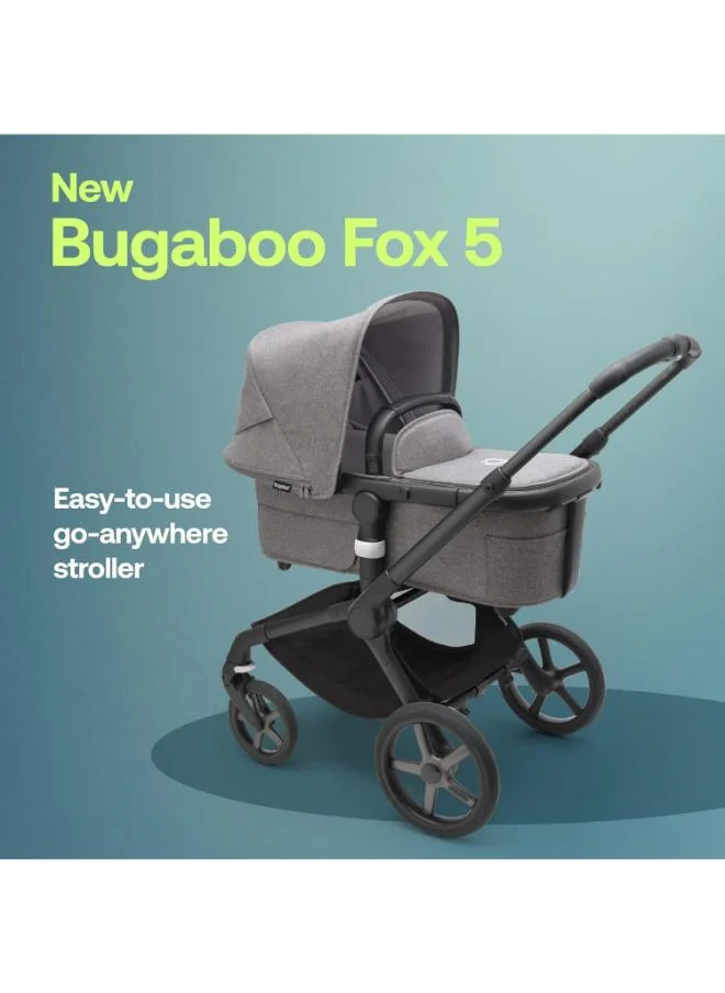 Bugaboo Fox 5 All - Terrain Stroller, 2 - In - 1 Baby Stroller With Full Suspension, Easy Fold, Spacious Bassinet, Extendable Toddler Seat, One - Handed Maneuver Ability ( Grey Melange)