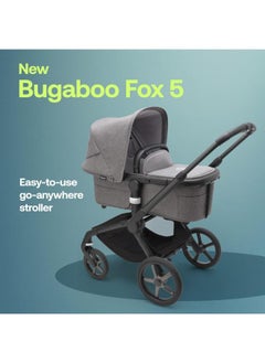 Bugaboo Fox 5 All - Terrain Stroller, 2 - In - 1 Baby Stroller With Full Suspension, Easy Fold, Spacious Bassinet, Extendable Toddler Seat, One - Handed Maneuver Ability ( Grey Melange)  - Image 5