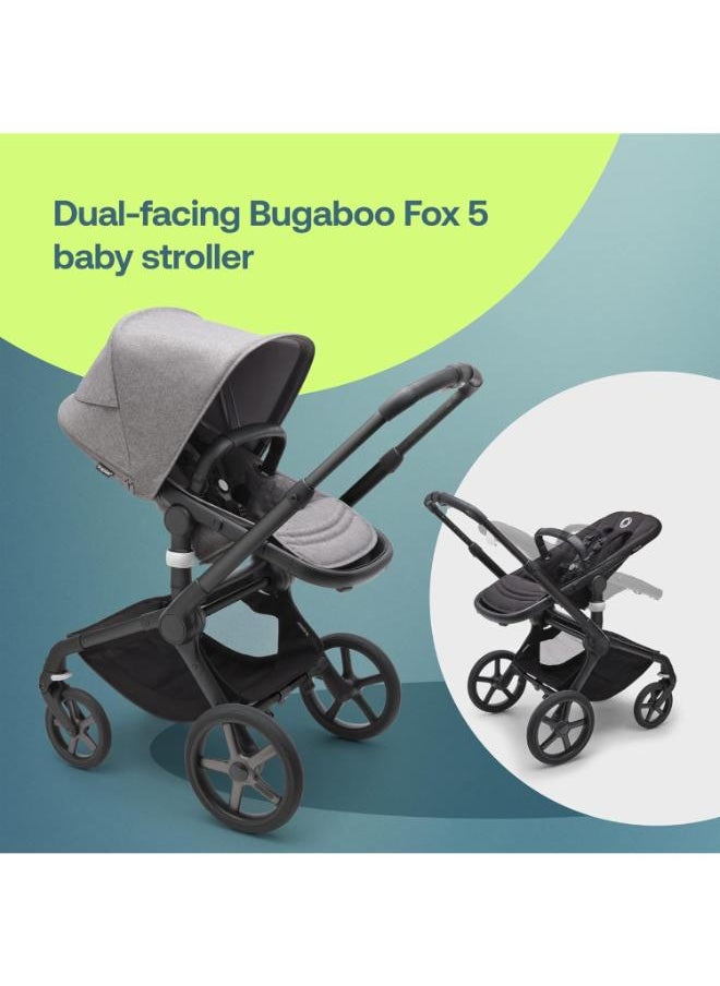 Bugaboo - Fox 5 All - Terrain Stroller, 2 - In - 1 Baby Stroller With Full Suspension, Easy Fold, Spacious Bassinet, Extendable Toddler Seat, One - Handed Maneuver Ability ( Grey Melange) - Image 1
