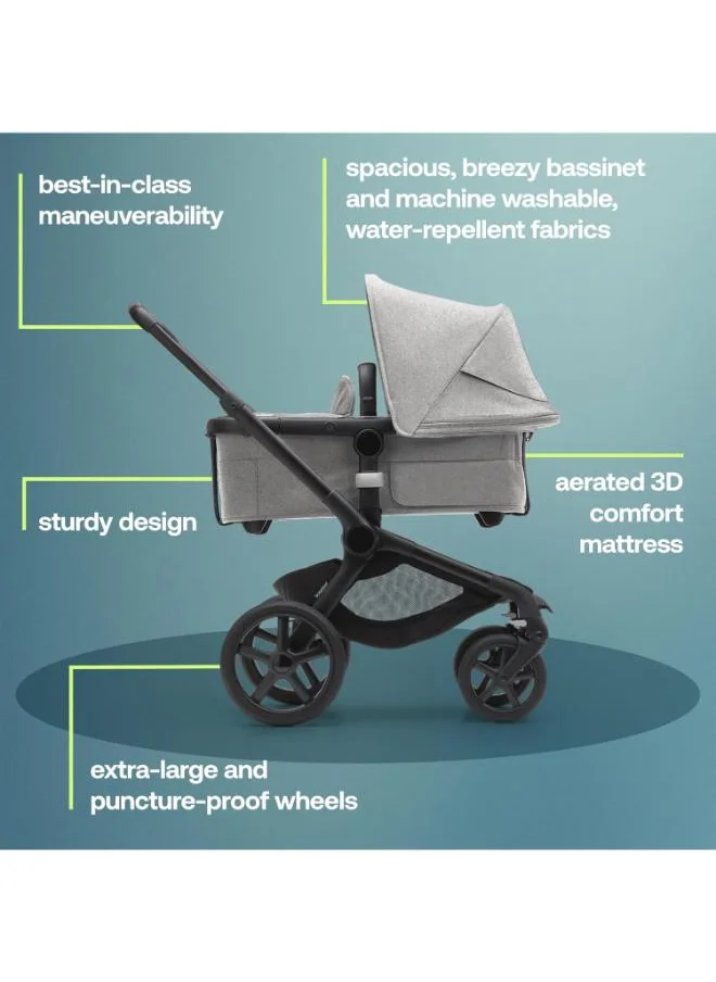Bugaboo Fox 5 All - Terrain Stroller, 2 - In - 1 Baby Stroller With Full Suspension, Easy Fold, Spacious Bassinet, Extendable Toddler Seat, One - Handed Maneuver Ability ( Grey Melange)