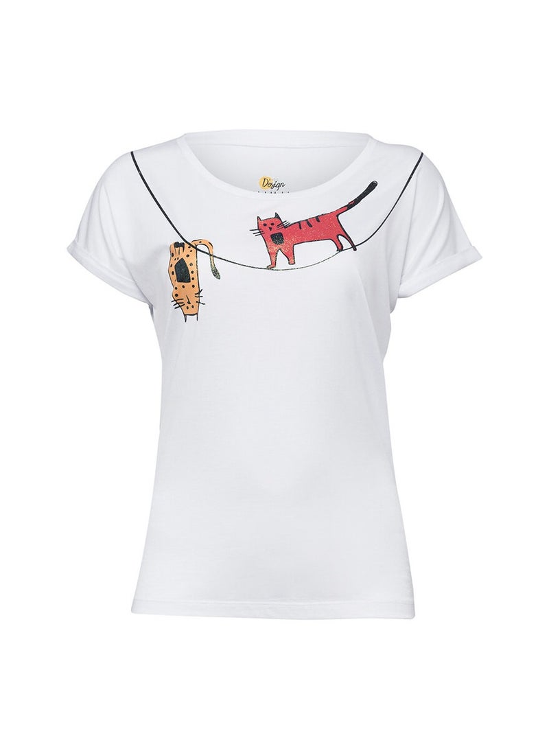 Biggdesign Biggdesign Cats Short Sleeve Womens T-Shirts Small  - Image 1
