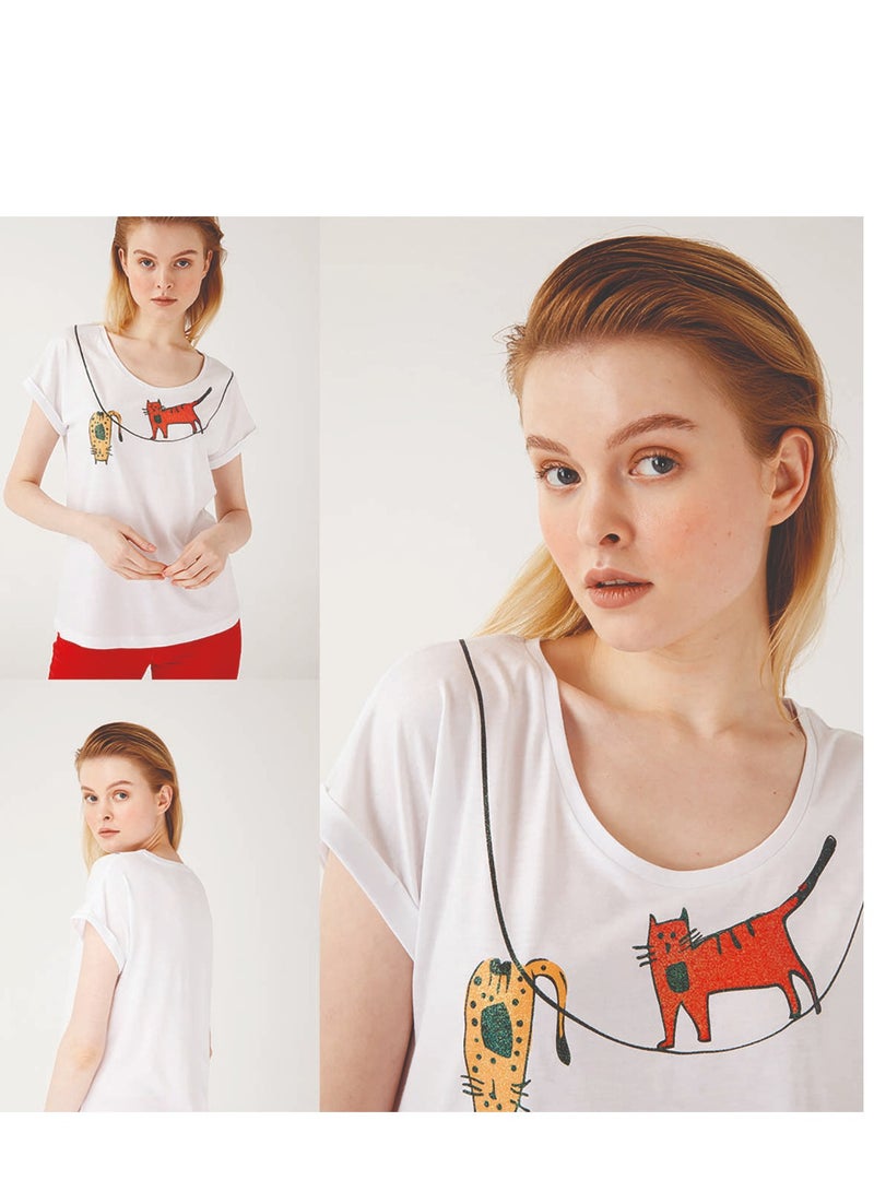 Biggdesign Biggdesign Cats Short Sleeve Womens T-Shirts Small  - Image 5